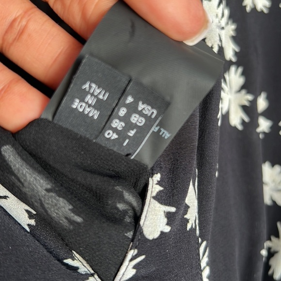 Derek Lam silk Floral Print V-Neck Long Sleeve Mini Dress Size 4 - Picture 7 of 15